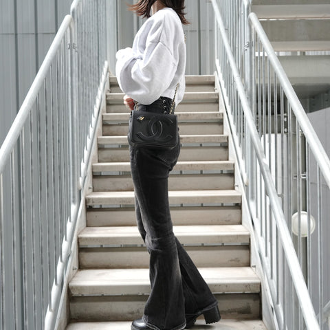 CHANEL No. 28 2019 COCO Mark ChainShoulder Shoulder Bag black WS27314