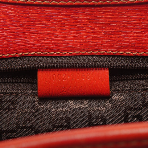 GUCCI Jackie Leather One-Shoulder Bag Handbag Orange WS27316