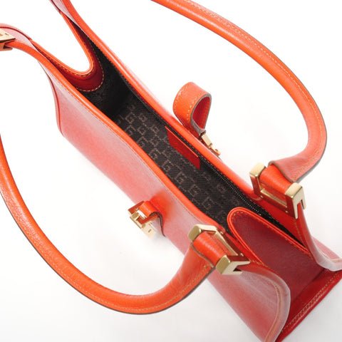 GUCCI Jackie Leather One-Shoulder Bag Handbag Orange WS27316