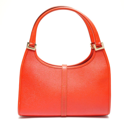 GUCCI Jackie Leather One-Shoulder Bag Handbag Orange WS27316