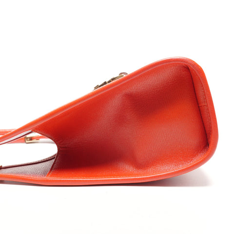 GUCCI Jackie Leather One-Shoulder Bag Handbag Orange WS27316