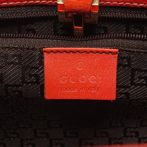 GUCCI Jackie Leather One-Shoulder Bag Handbag Orange WS27316