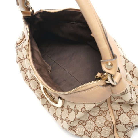 GUCCI GG Canvas Abbey Hobo Shoulder Bag beige WS27317