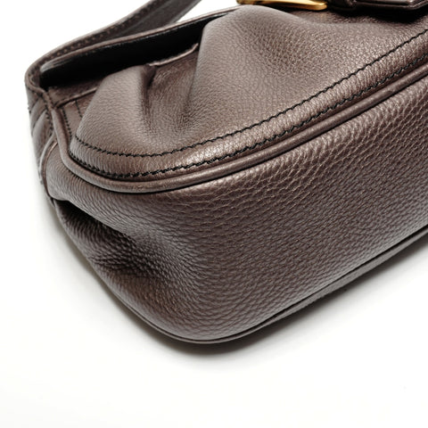 CELINE leather Shoulder Bag Brown WS27318