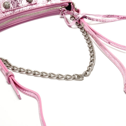 BALENCIAGA Le Cagole Mini Shoulder Bag in Metallic Shoulder Bag pink WS27319