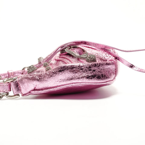 BALENCIAGA Le Cagole Mini Shoulder Bag in Metallic Shoulder Bag pink WS27319