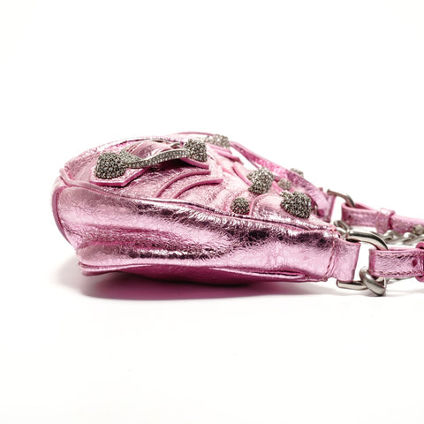 BALENCIAGA Le Cagole Mini Shoulder Bag in Metallic Shoulder Bag pink WS27319