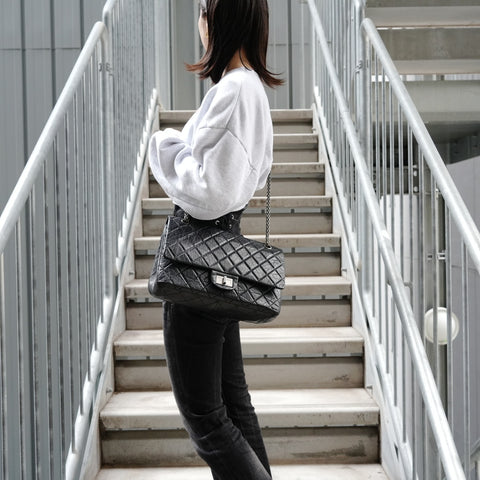 CHANEL 12th series 2008-2009 2.55 reissue Shoulder Bag black WS27320