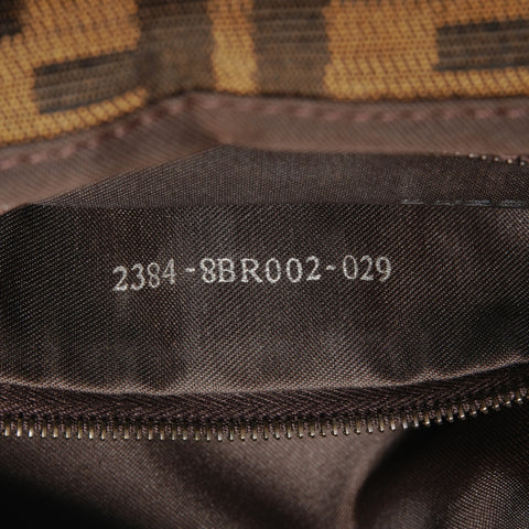 FENDI Zucca Mamma Baguette Canvas Shoulder Bag Brown WS27321