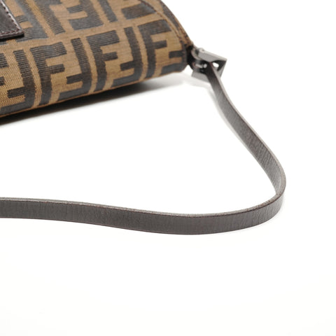 FENDI Zucca Mamma Baguette Canvas Shoulder Bag Brown WS27321