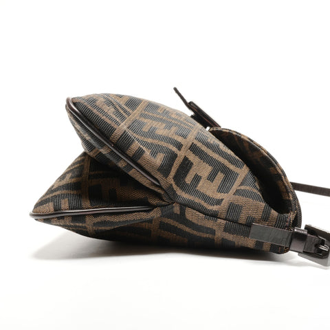 FENDI Zucca Mamma Baguette Canvas Shoulder Bag Brown WS27321
