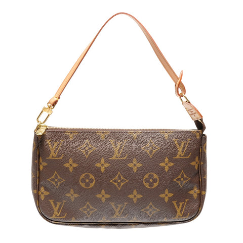 LOUIS VUITTON Monogram Pochette (2000) Handbag Brown WS27322