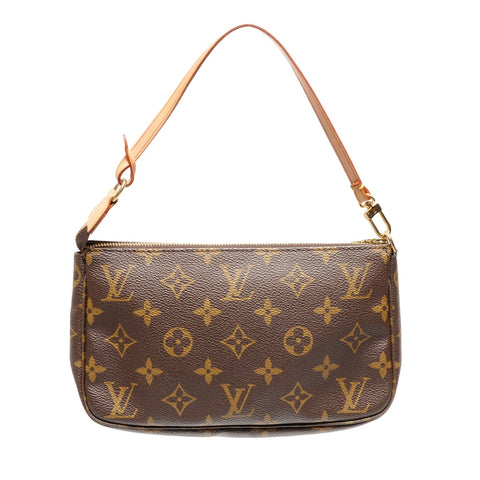 LOUIS VUITTON Monogram Pochette (2000) Handbag Brown WS27322