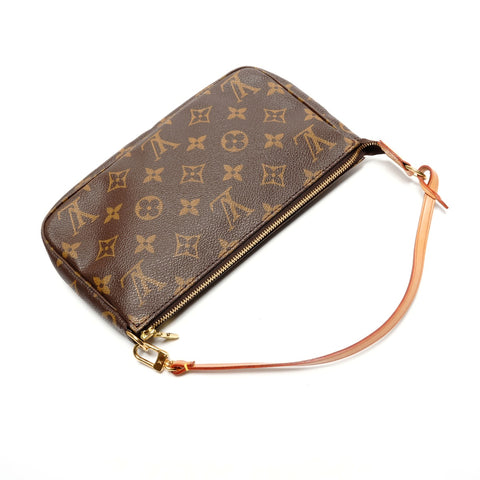 LOUIS VUITTON Monogram Pochette (2000) Handbag Brown WS27322