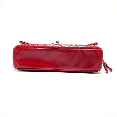 CHANEL No. 19 2014 Matelasse ChainShoulder Gunmetal Shoulder Bag Red WS27324