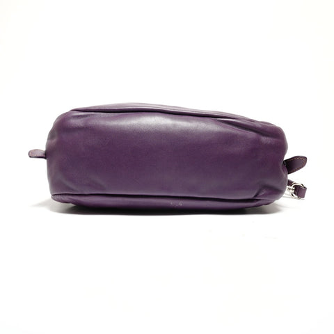 PRADA Leather Triangle Logo Ribbon Shoulder Bag purple WS27325