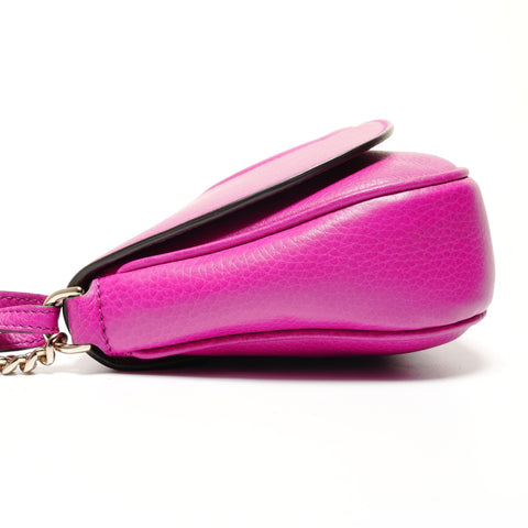 GUCCI Soho G-Stitch Fringe Shoulder Bag pink WS27326