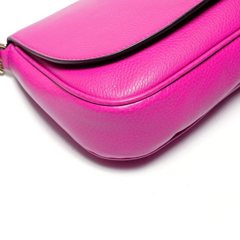 GUCCI Soho G-Stitch Fringe Shoulder Bag pink WS27326