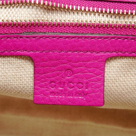 GUCCI Soho G-Stitch Fringe Shoulder Bag pink WS27326