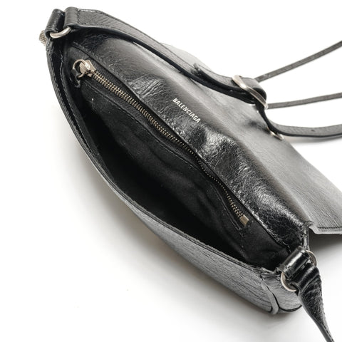 BALENCIAGA Cagoule Mini Flap Shoulder Bag black WS27327