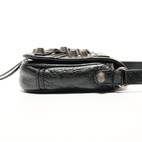 BALENCIAGA Cagoule Mini Flap Shoulder Bag black WS27327