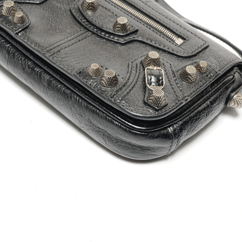 BALENCIAGA Cagoule Mini Flap Shoulder Bag black WS27327