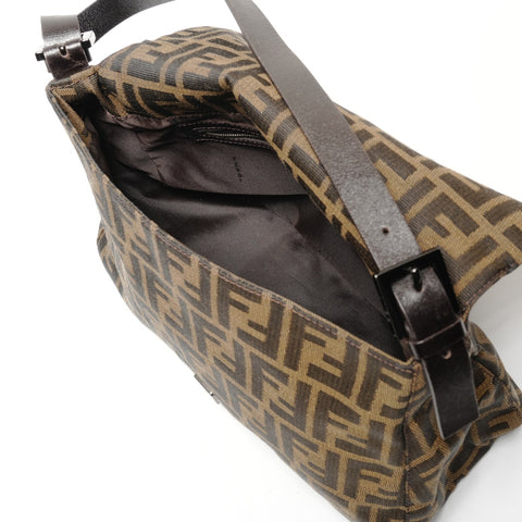 FENDI Zucca Mamma Baguette Canvas Shoulder Bag Brown WS27328