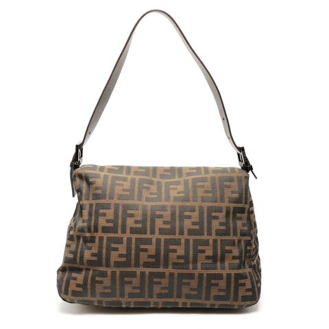 FENDI Zucca Mamma Baguette Canvas Shoulder Bag Brown WS27328