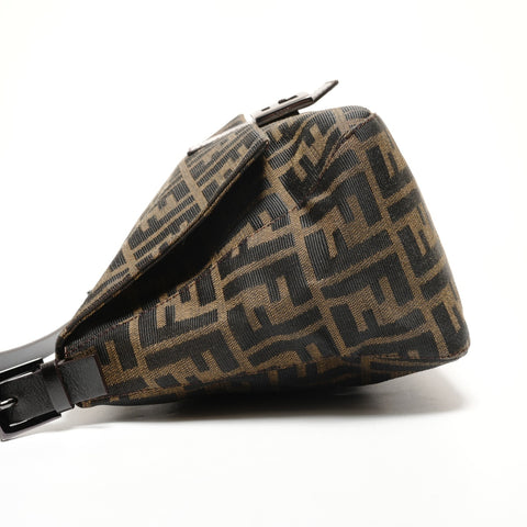 FENDI Zucca Mamma Baguette Canvas Shoulder Bag Brown WS27328