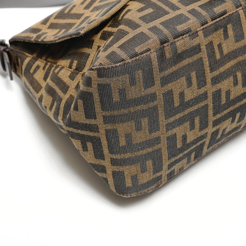 FENDI Zucca Mamma Baguette Canvas Shoulder Bag Brown WS27328