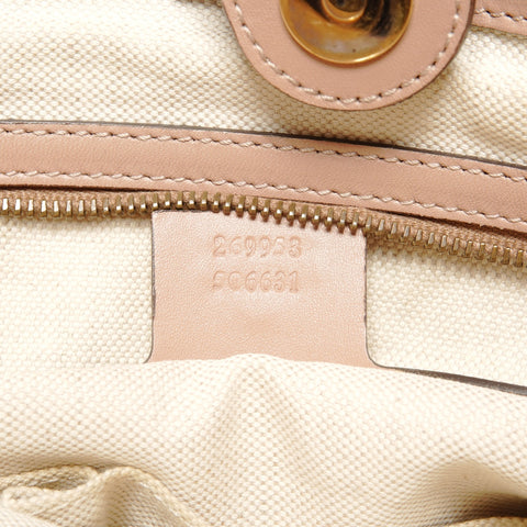 GUCCI GG canvas with interlocking G and scarlet studs Handbag beige WS27329