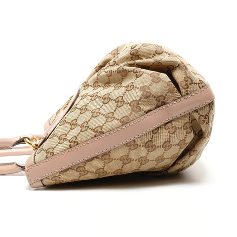 GUCCI GG canvas with interlocking G and scarlet studs Handbag beige WS27329