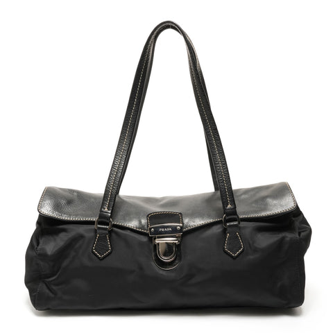 PRADA Nylon leather Shoulder Bag black WS27332