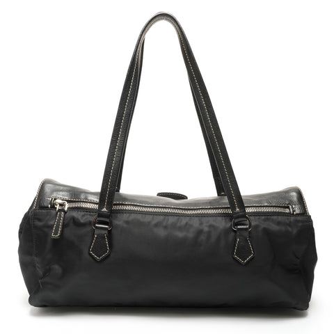 PRADA Nylon leather Shoulder Bag black WS27332