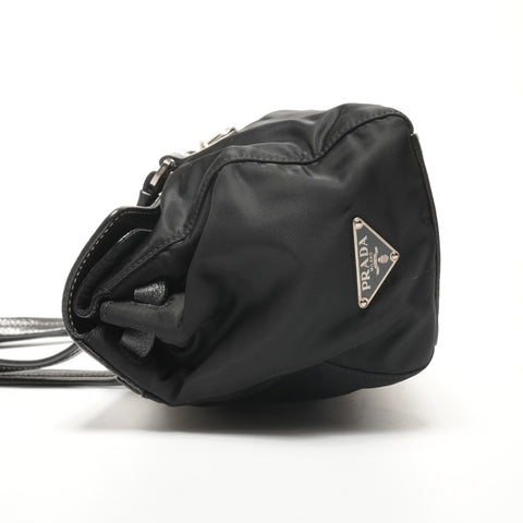 PRADA Nylon leather Shoulder Bag black WS27332