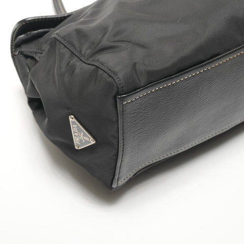 PRADA Nylon leather Shoulder Bag black WS27332