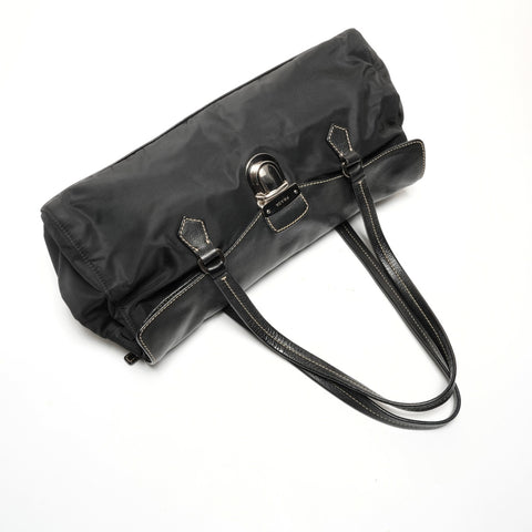 PRADA Nylon leather Shoulder Bag black WS27332