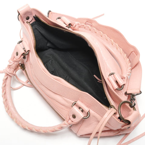 BALENCIAGA First 2-way Lamb Leather Shoulder Bag pink WS27333