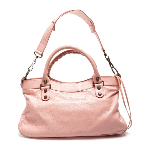 BALENCIAGA First 2-way Lamb Leather Shoulder Bag pink WS27333