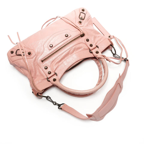 BALENCIAGA First 2-way Lamb Leather Shoulder Bag pink WS27333