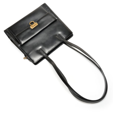 Salvatore Ferragamo Gancini leather Shoulder Bag black WS27334