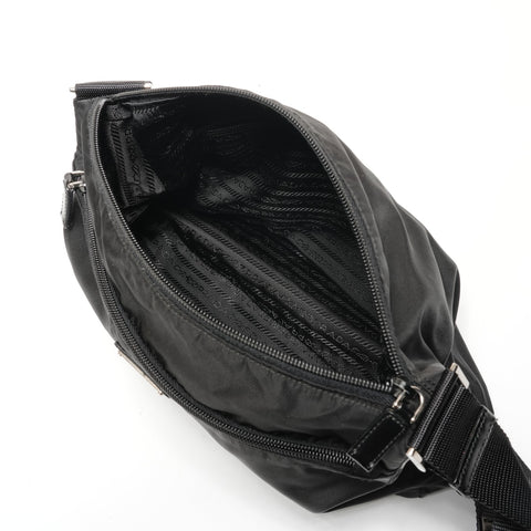 PRADA Nylon triangle logo Shoulder Bag black WS27336