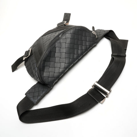 BOTTEGAVENETA INTRECCIATO Rubber Body Bag Shoulder Bag black WS27338