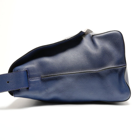 LOEWE Anton leather messenger bag Shoulder Bag Navy WS27340
