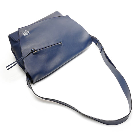 LOEWE Anton leather messenger bag Shoulder Bag Navy WS27340