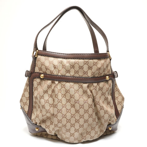 GUCCI GG Canvas Horsebit Tote Bag with One Belt Shoulder Bag beige WS27341