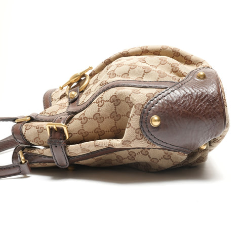 GUCCI GG Canvas Horsebit Tote Bag with One Belt Shoulder Bag beige WS27341