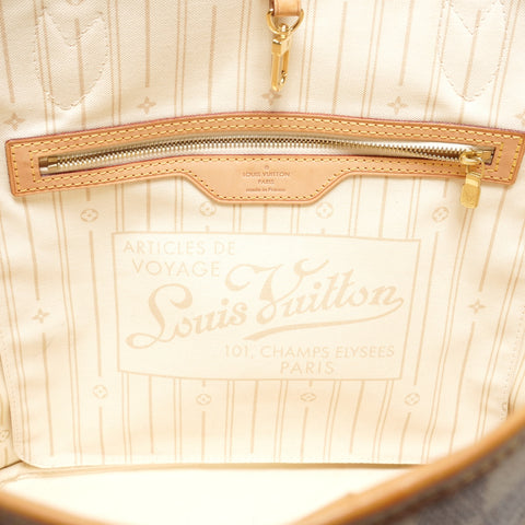 LOUIS VUITTON Damier Azur Neverfull MM Tote Bag Shoulder Bag white WS27342