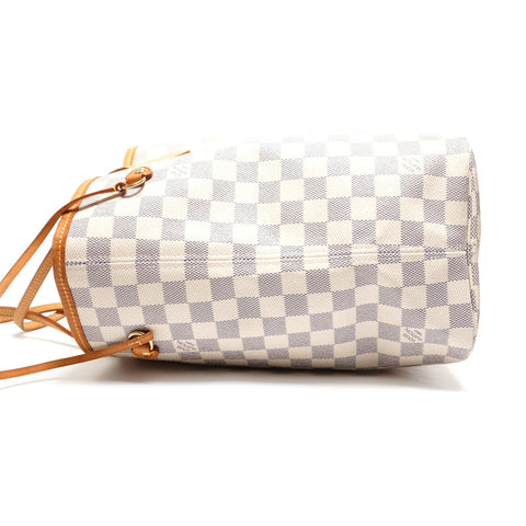 LOUIS VUITTON Damier Azur Neverfull MM Tote Bag Shoulder Bag white WS27342