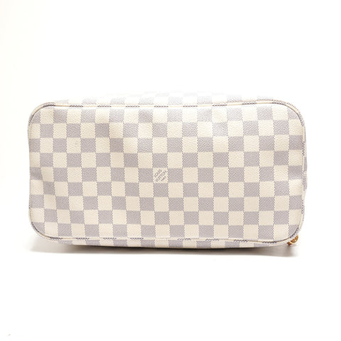 LOUIS VUITTON Damier Azur Neverfull MM Tote Bag Shoulder Bag white WS27342